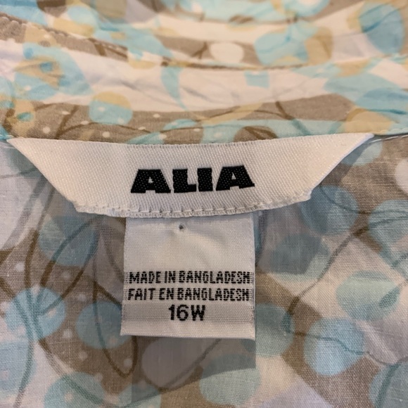 * NEW * ALIA Light Colours Short Sleeves Blouse Size 16 W - Picture 12 of 13